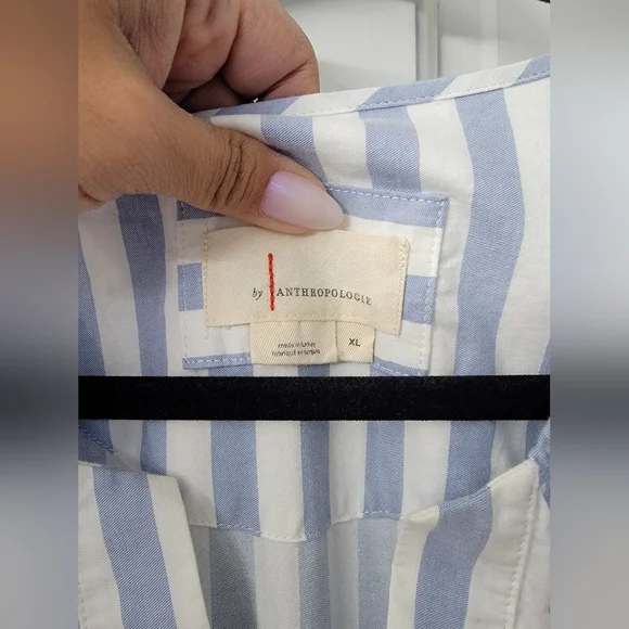 Anthropologie Somerset In Light Blue and White Striped Maxi Dress Size XL - Picture 2 of 6